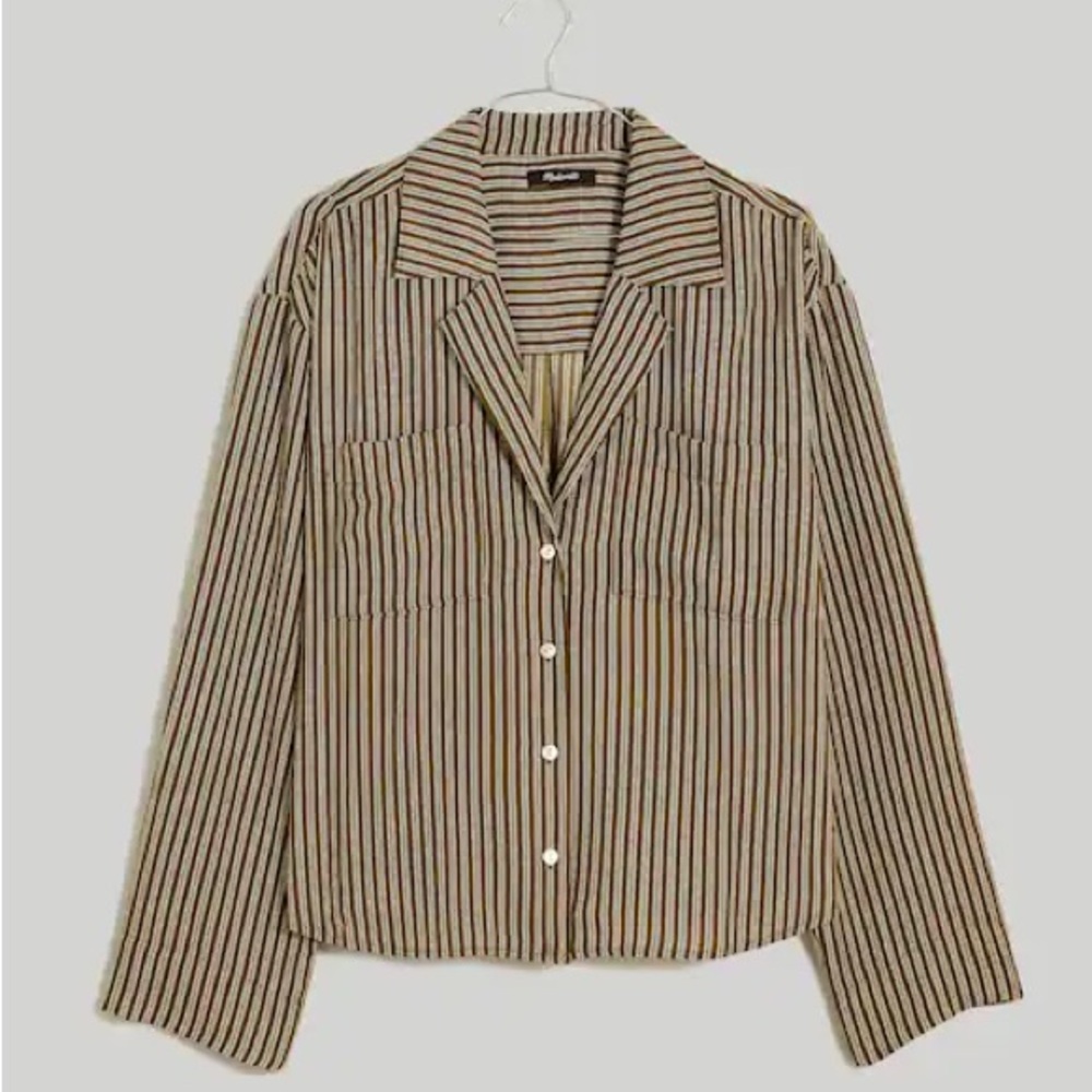 NWT Madewell Resort Striped Seersucket Shirt. Size XS